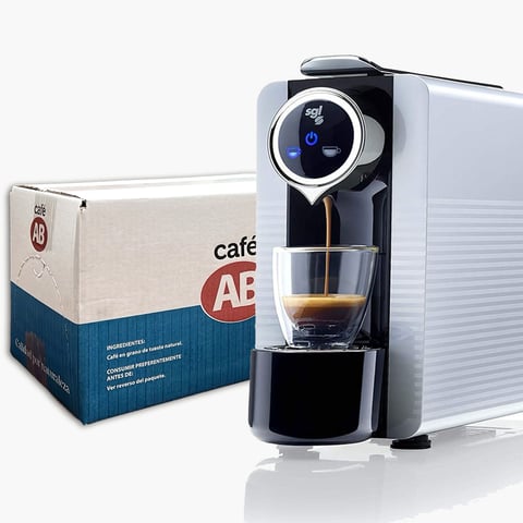 Cafetera de cápsulas point SMARTY + 50 cápsulas de Descafeinado AB