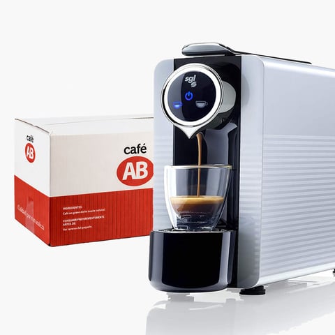 Cafetera de cápsulas point SMARTY + 50 cápsulas de Café AB