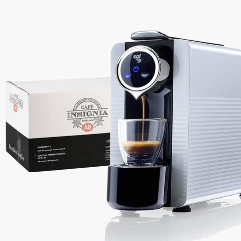 Cafetera de cápsulas point SMARTY + 50 cápsulas de Café Insignia