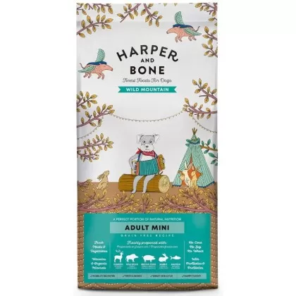 Harper & Bone Adult Mini Wild Mountain – Pienso Natural para Perros Pequeños con Venado, Jabalí, Cerdo, Conejo y Salmón (2 KG)

