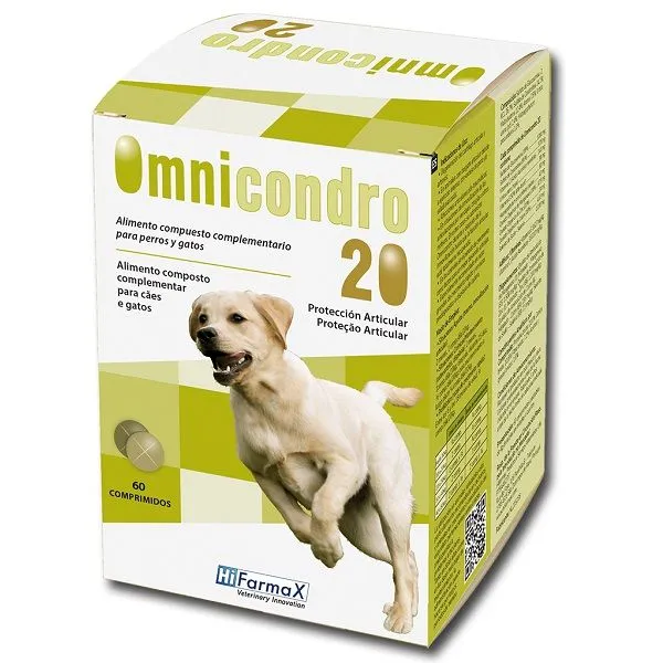 Omnicondro 20 60 Comp – Condroprotector Antiinflamatorio para Perros con Artrosis y Dolor Articular