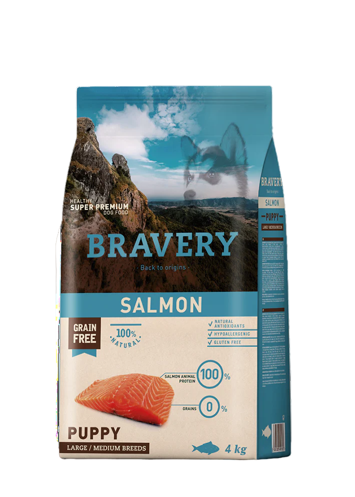 BRAVERY SALMON PUPPY LARGE/MEDIUM BREED 4 KG