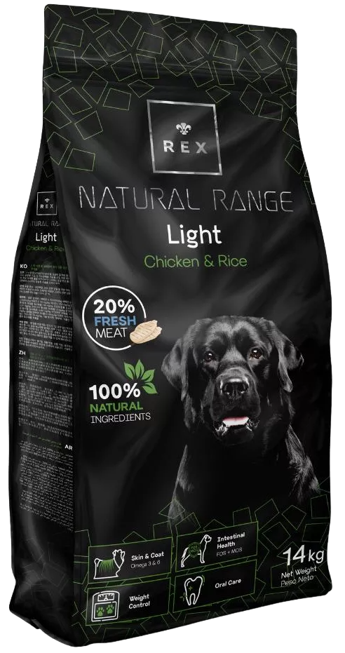 Rex Natural Range Light Pollo y Arroz 14 kg