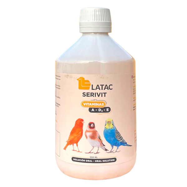 Latac Serivit 500 ml – Vitaminas A-D3-E para Aves | Fertilidad, Cría y Muda

