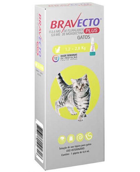 BRAVECTO PLUS GATOS 112.5MG 1X1DS 1,2 - 2,8 KG