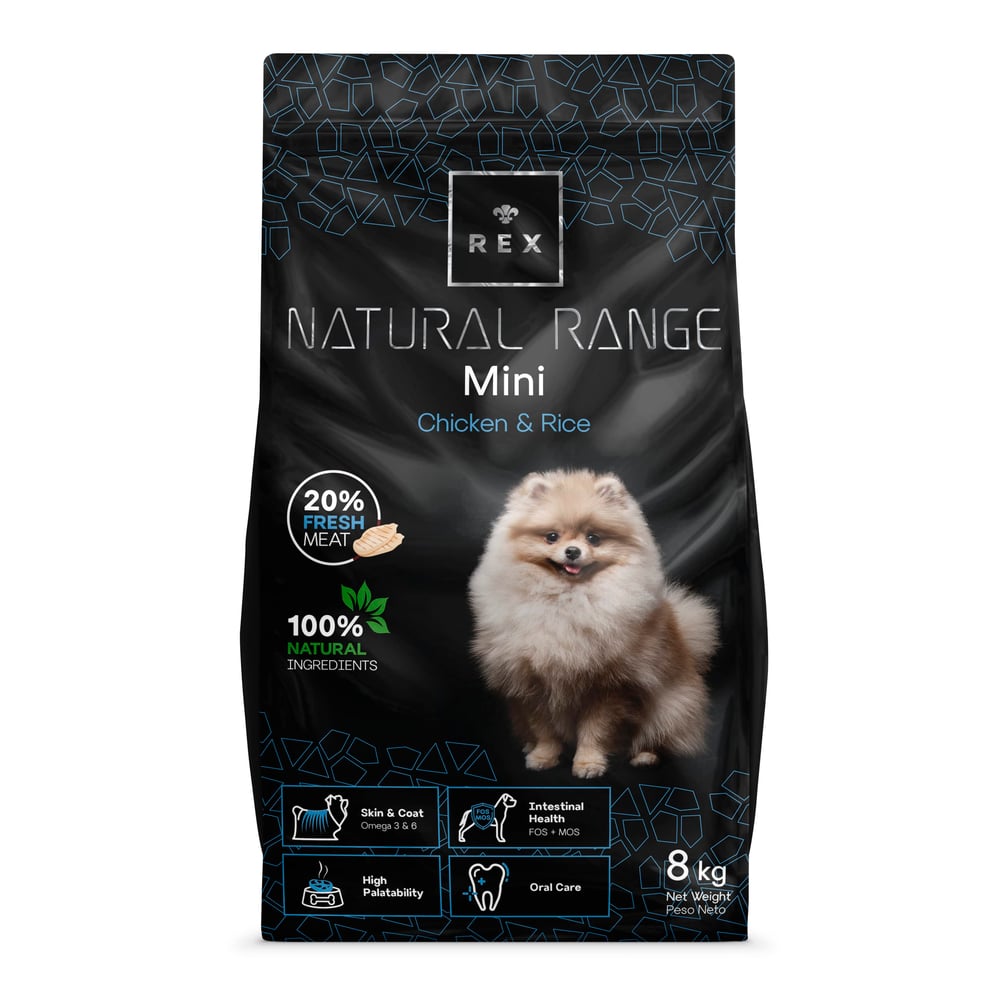Rex | Pienso para Perros Mini Adultos de Pollo y Arroz | 8 kg