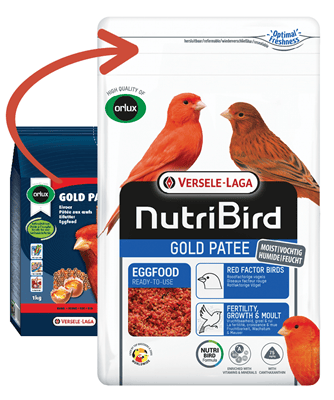 NutriBird Gold Patee Aves de Factor Vermelho | Pasta de Huevo Para Canarios Y Aves Ornamentales Factor Rojo 1 kg
