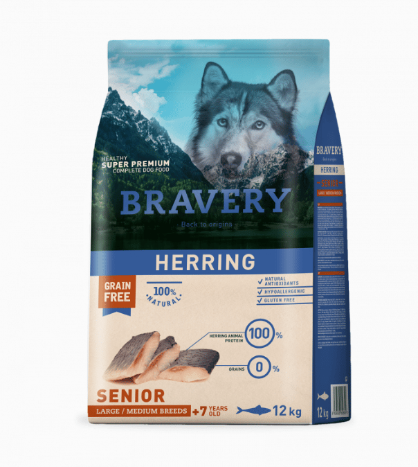 BRAVERY HERRING SENIOR LARGE/MEDIUM BREEDS 12 KG