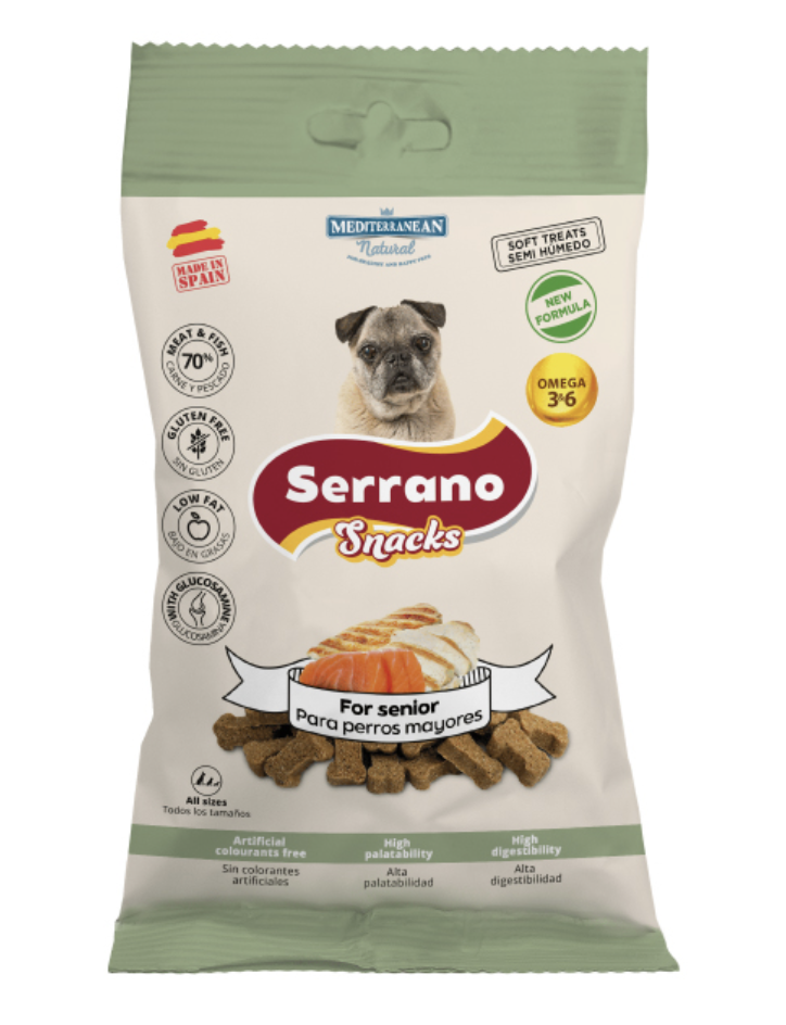 Serrano Snacks | Snack para Perros Senior | 100 g