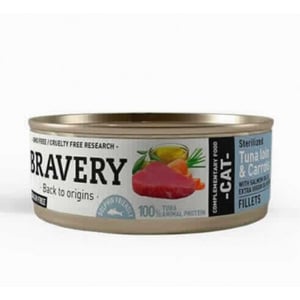 LATA BRAVERY STERILIZED CAT TUNA LOIN FILLETS & CARROTS 80 GR