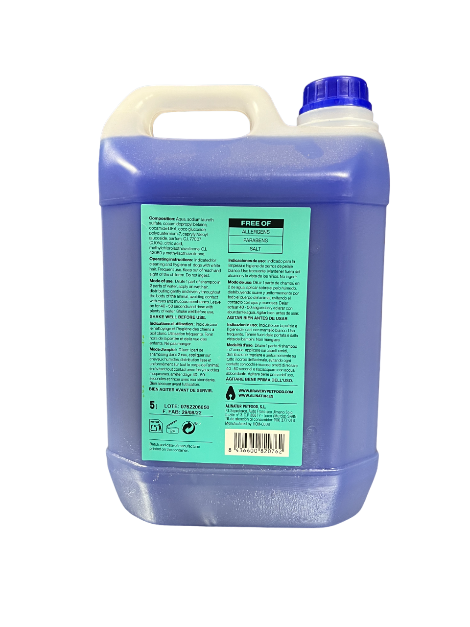 CHAMPU BRAVERY WHITE HAIR 5 L