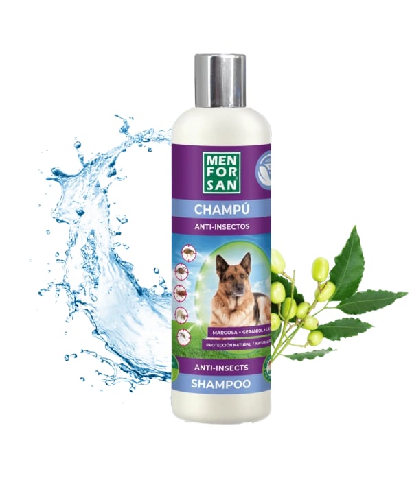 MENFORSAN CHAMPU ANTI-INSECTOS MARGOSA, GERANIOL Y LAVANDINO PERROS 300 ML
