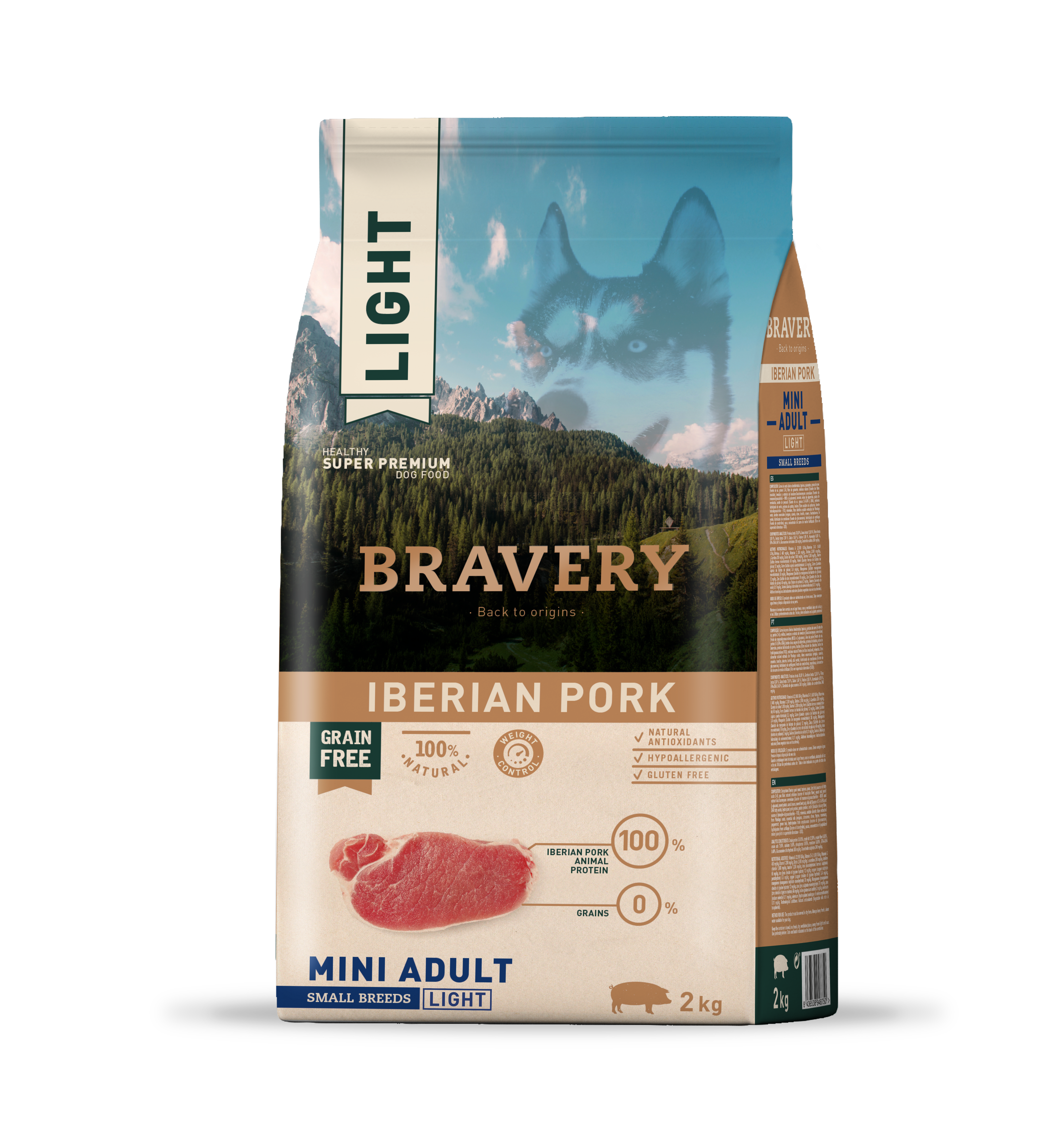 BRAVERY IBERIAN PORK MINI ADULT LIGHT SMALL BREEDS 2 KG