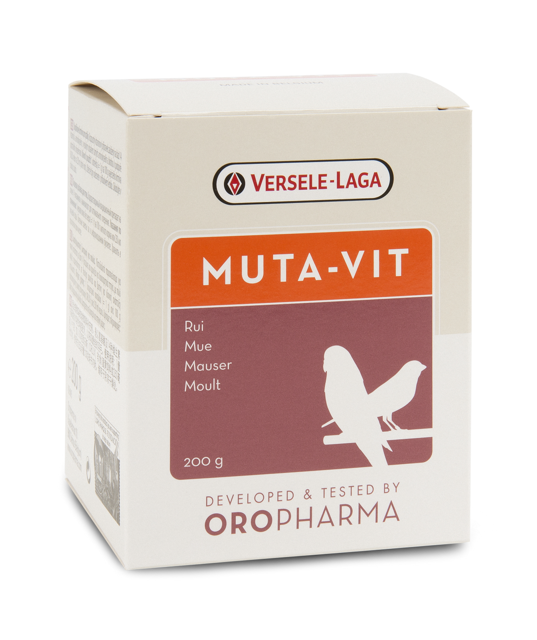 Versele Laga Muta-Vit Vitamina Para El Desarrollo Y La Protección Del Plumaje E Higado En Aves   200 Gr