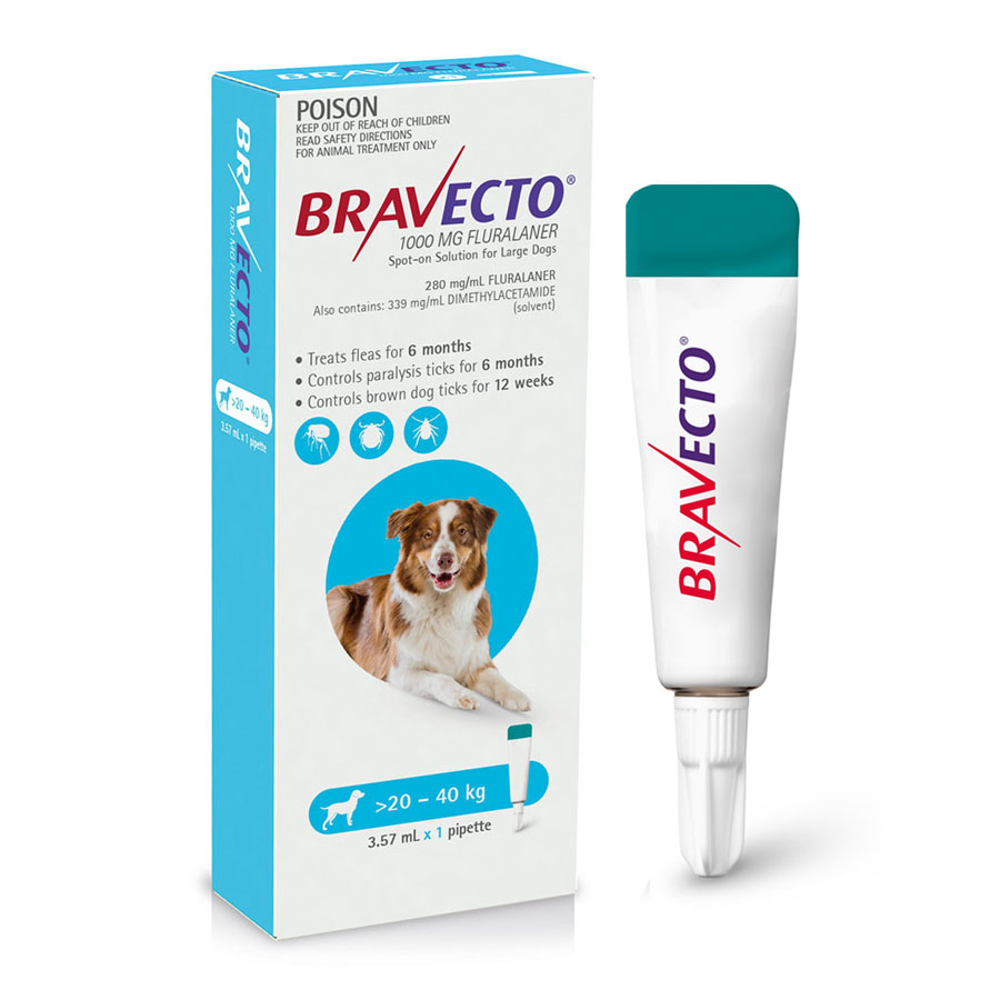 BRAVECTO SPOT ON PERROS 1000MG 1X1DS 20 - 40 KG