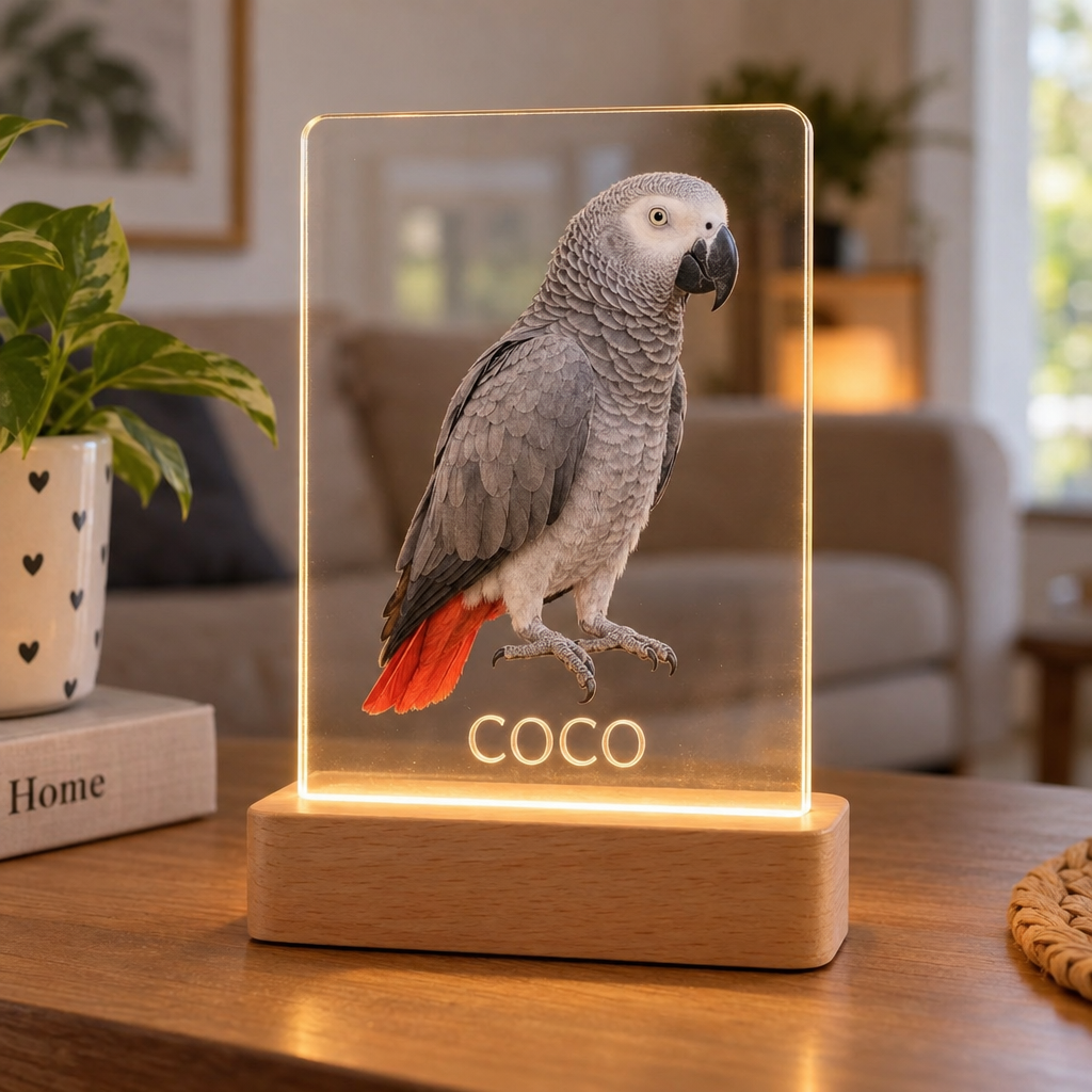 TWINPET® | Lámpara Personalizada de Mascota a Color con Nombre Grabado