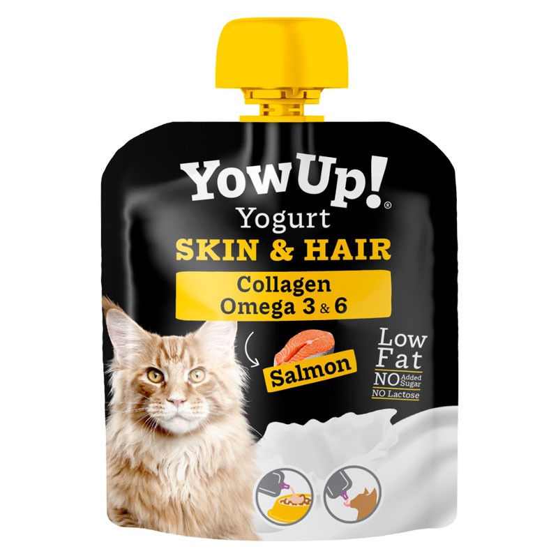 Yowup! Yogurt Skin And Hair Para Gatos Con Salmon Pack 10 Uds 85 Gr