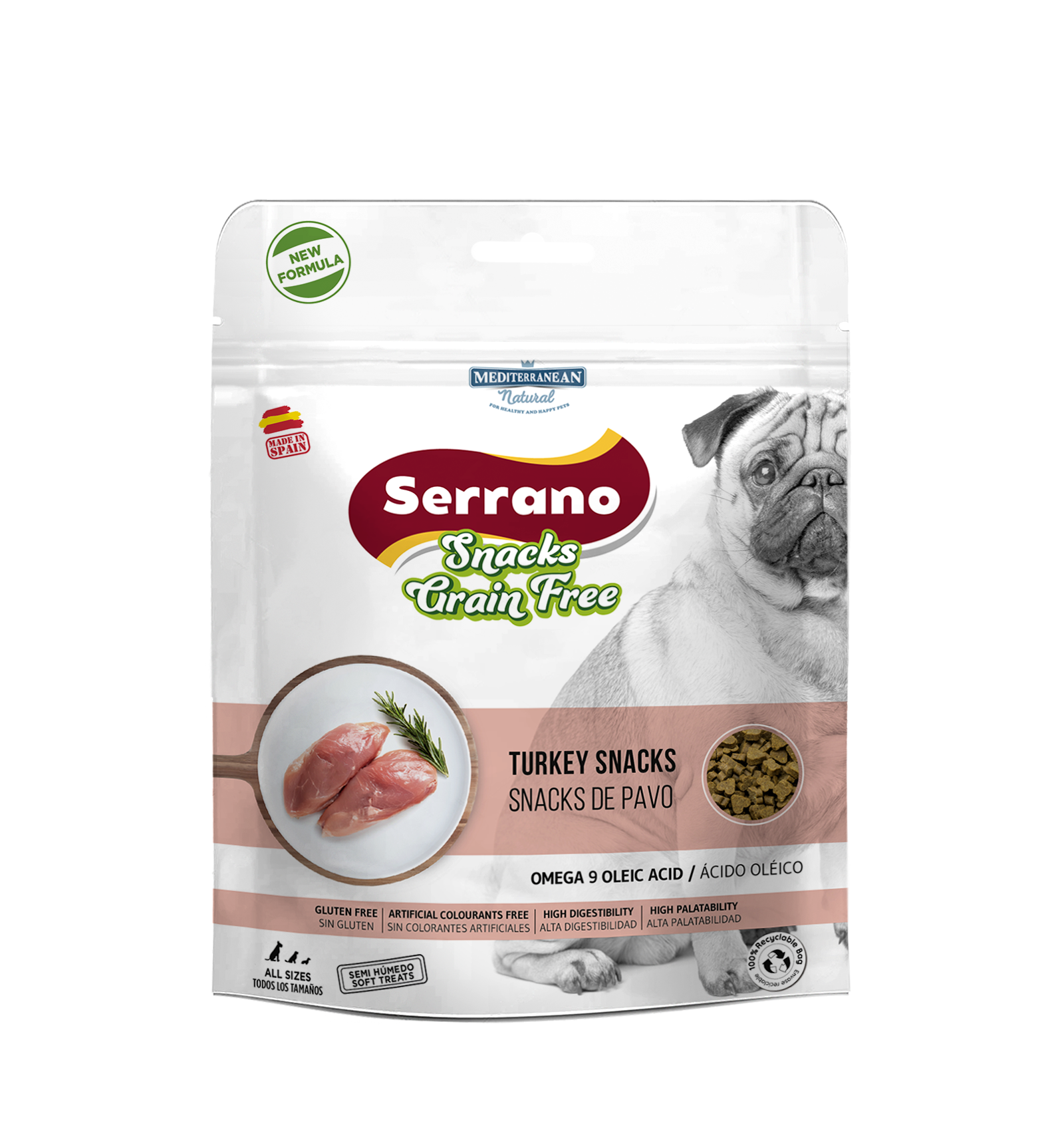 Serrano Grain Free | Snack para Perros con Pavo | 150 g