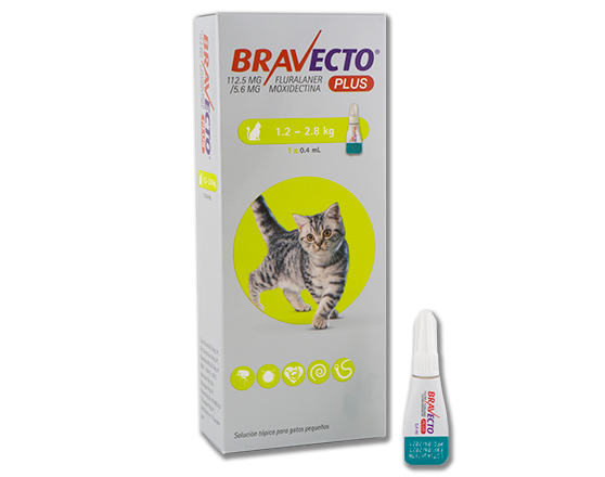BRAVECTO SPOT ON GATOS 112.5MG 1X1DS 1,2 - 2,8 KG