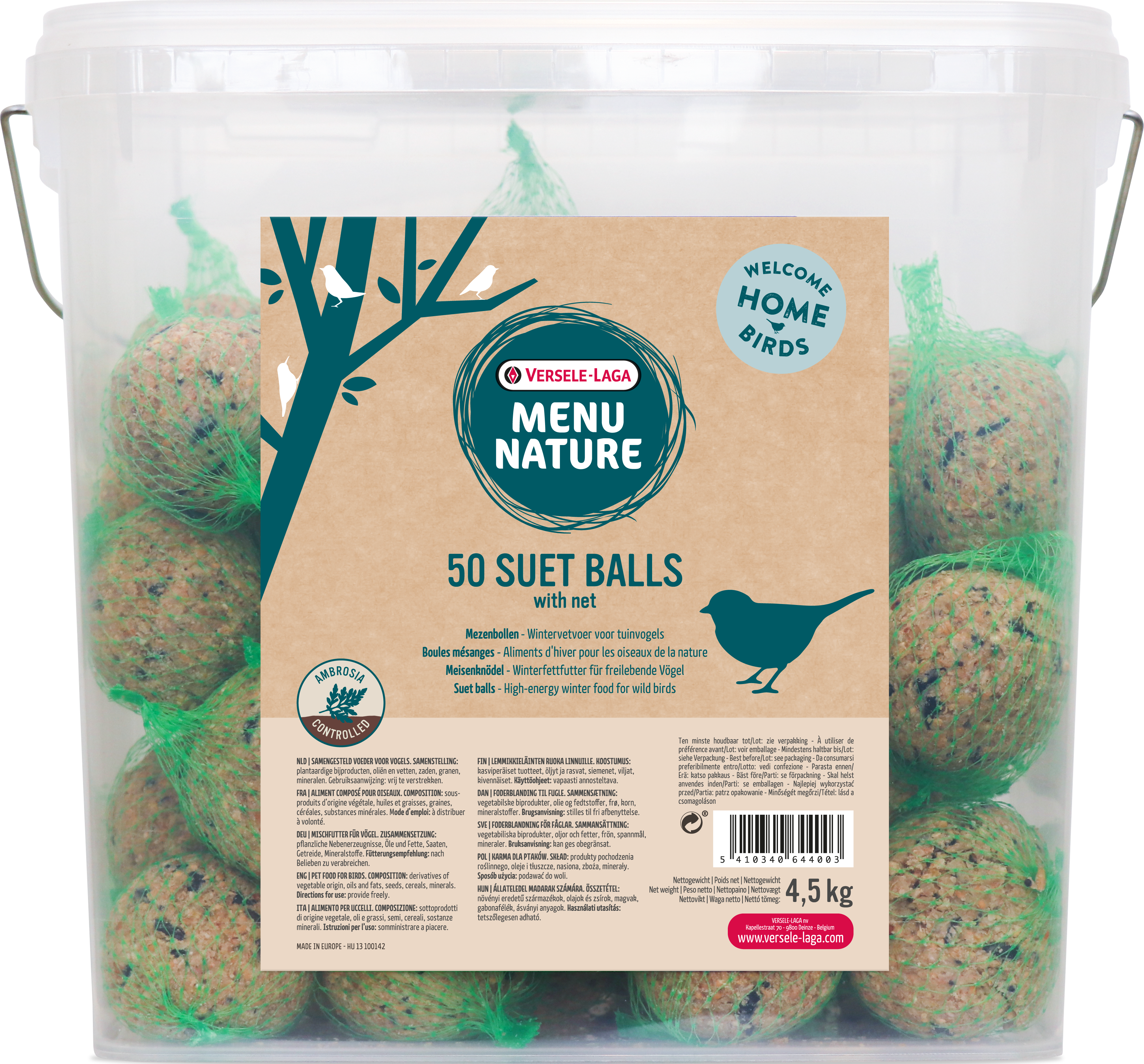 MENU NATURE 50 BOLAS DE GRASA CON RED 4,5 KG