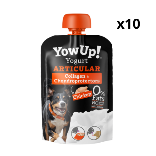 Yowup! Yogurt Articular Sin Lactosa Para Perros Con Pollo Pack 10 Uds 115 Gr