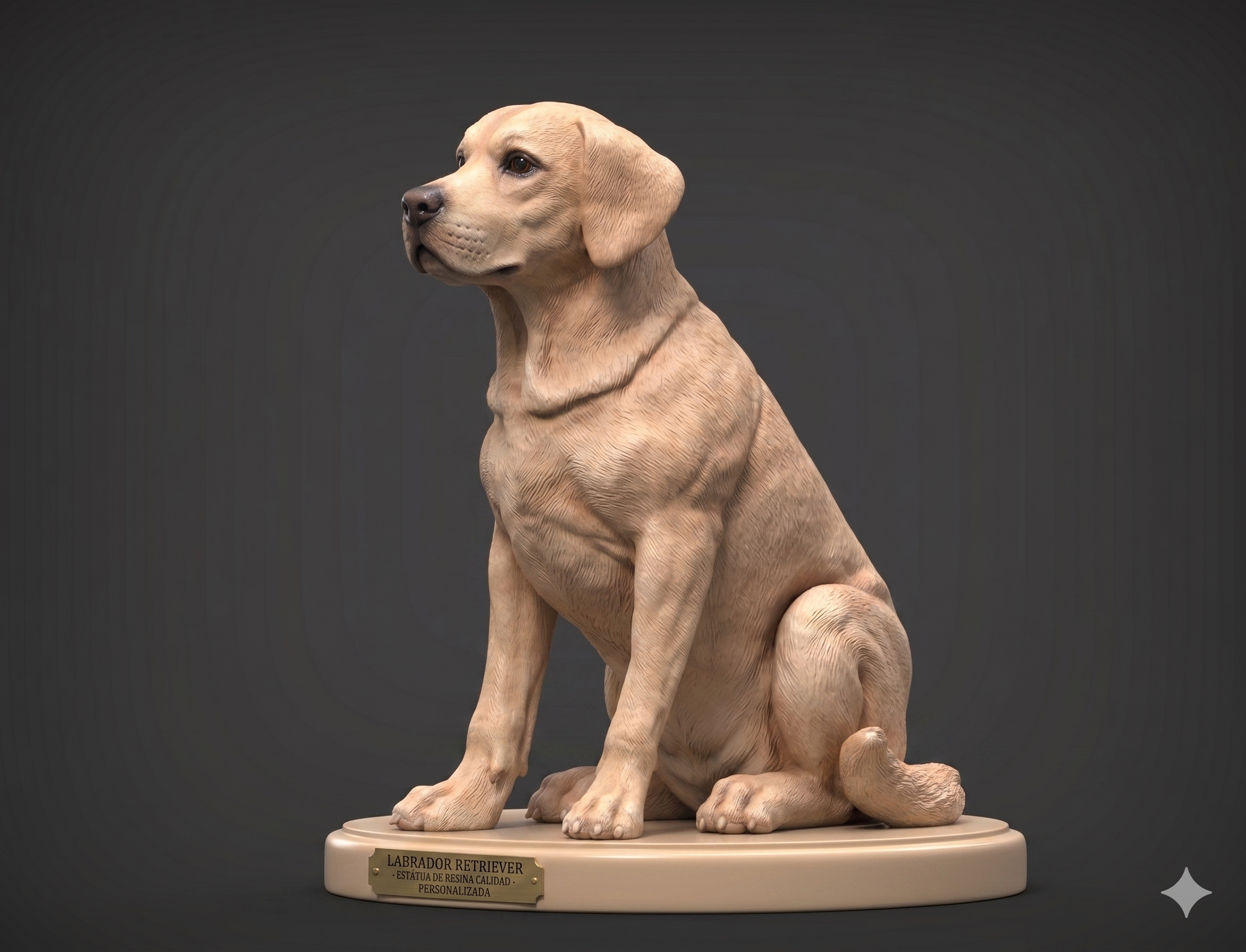TwinPet® | Escultura 3D Personalizada de tu Mascota en Resina | 15 CM | Base con nombre