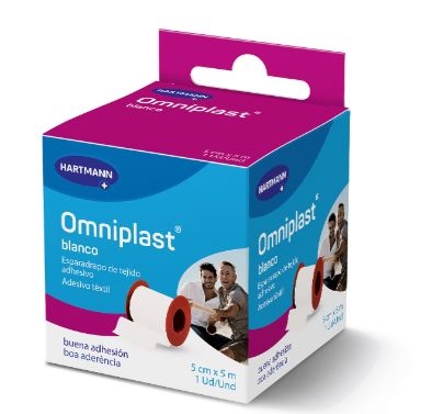 ESPARADRAPO OMNIPLAST BLANCO 5CMX5M 1U HARTMAN