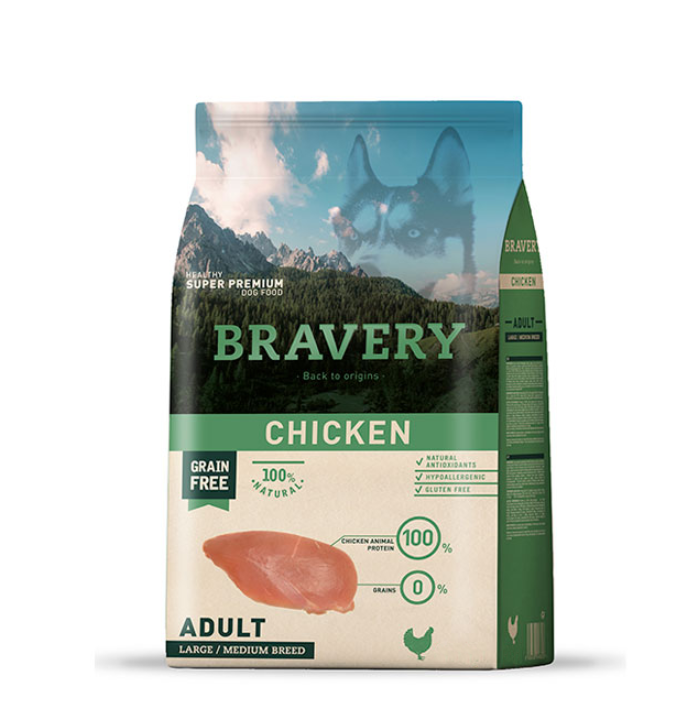 BRAVERY CHICKEN ADULT LARGE / MEDIUM BREEDS 4 KG