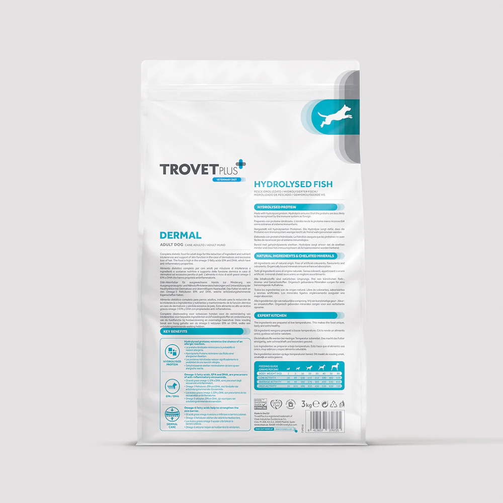 Trovet Plus | Pienso Dermal Hidrolizado Para Perro Adulto de Pescado 3 kg