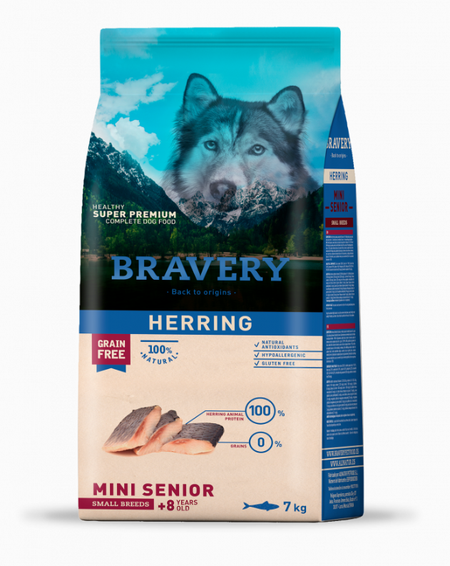 BRAVERY HERRING MINI SENIOR SMALL BREEDS 7 KG