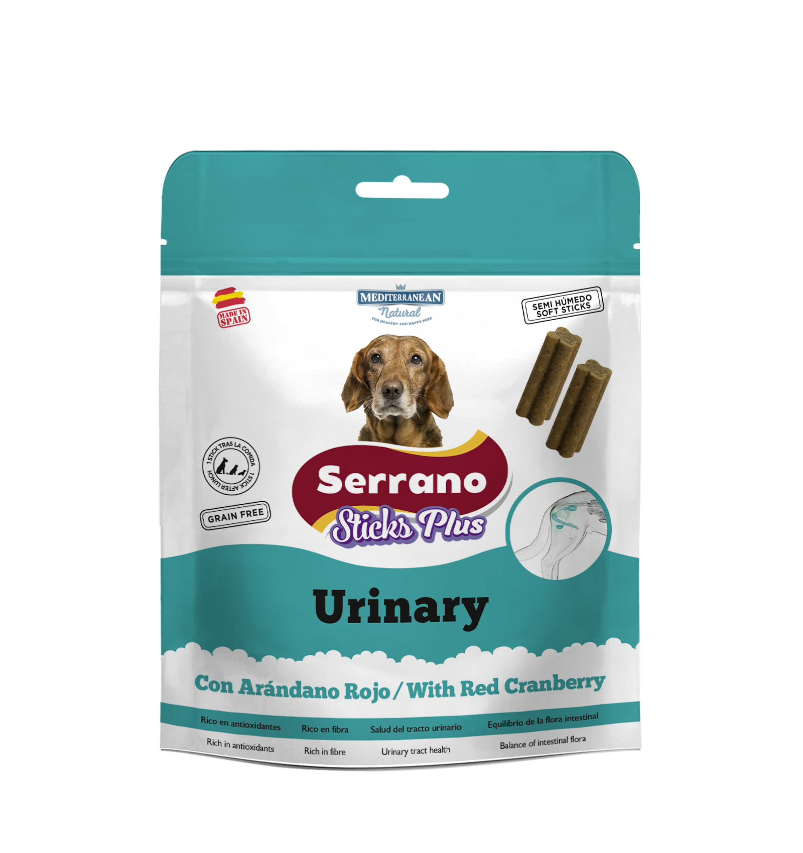 Serrano Sticks Plus | Barritas para Perros para el Cuidado Urinario | 110 g