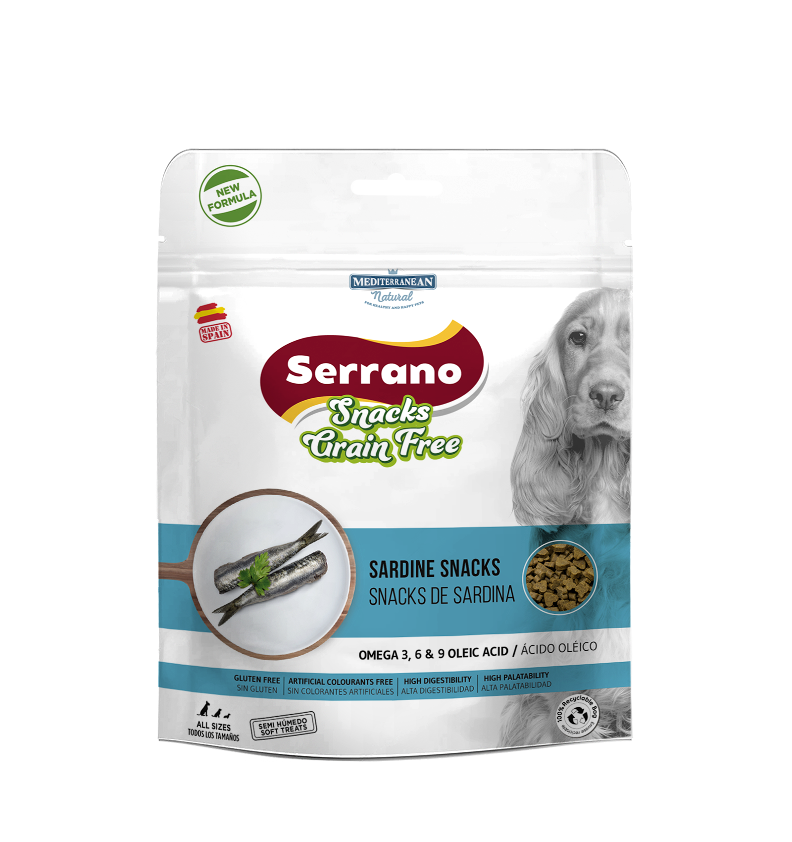 Serrano Grain Free | Snack para Perros con Sardina | 150 g