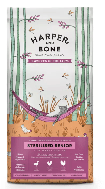 Harper & Bone Cat Senior Sterilised Flavours Farm 5 kg – Pienso Seco para Gatos Senior Esterilizados con Pato, Pollo y Pavo

