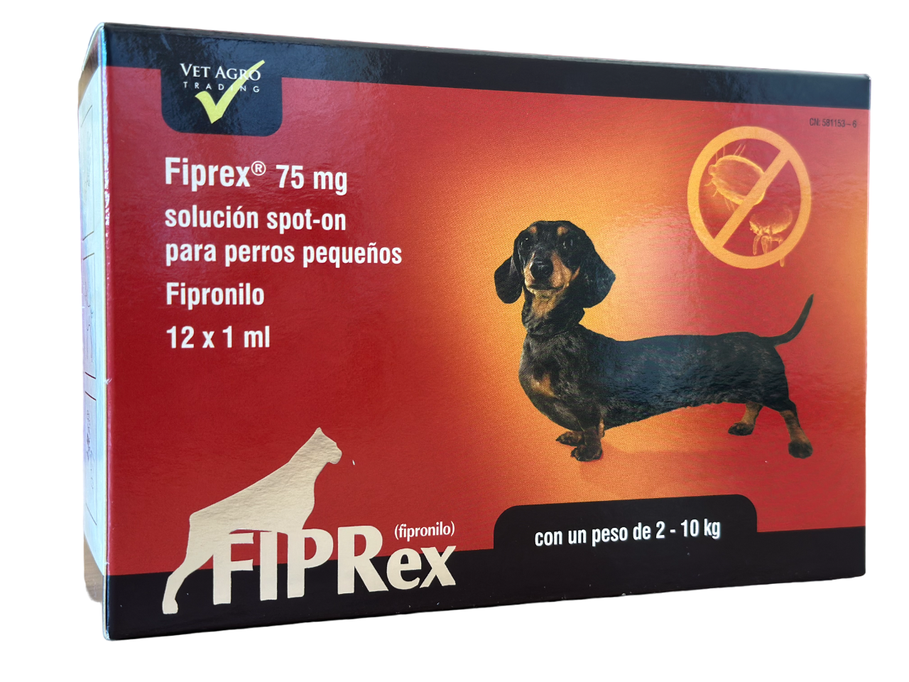 Pipeta Spot-On Para Perros Pequeños 2-10 Kg 75Mg/1 Ml Fiprex