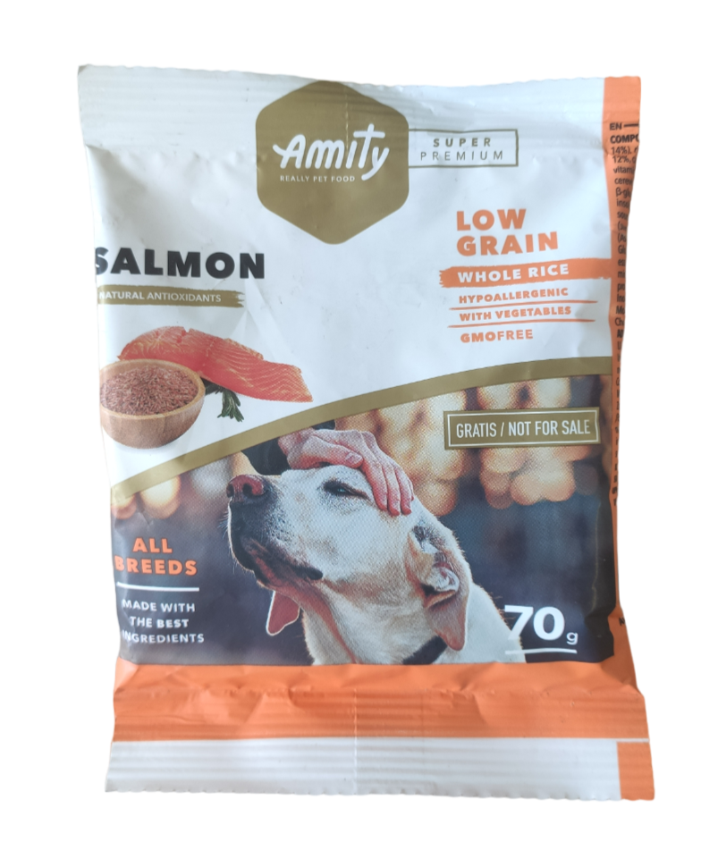 MUESTRA AMITY PREMIUM SALMON & RICE 70 Gr