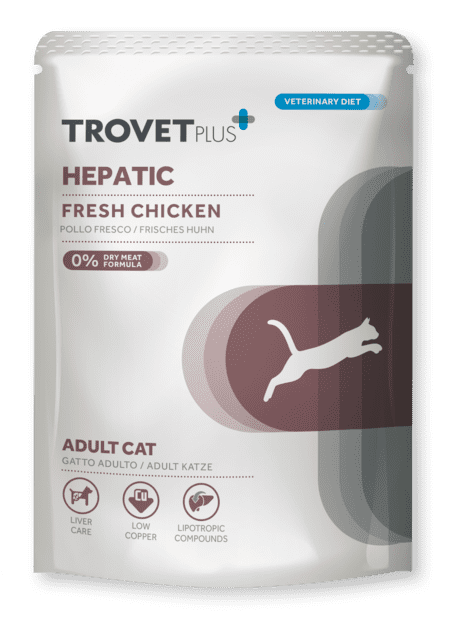 Trovet Cat Hepatic Chicken – Alimento Húmedo Dietético para Gatos con Problemas Hepáticos 70 g

