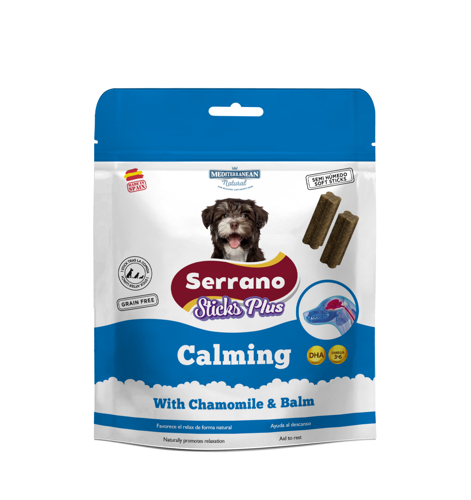 Serrano Sticks Plus | Barritas Calmantes para Perros con Pavo, Salmón y Atún | 110 g