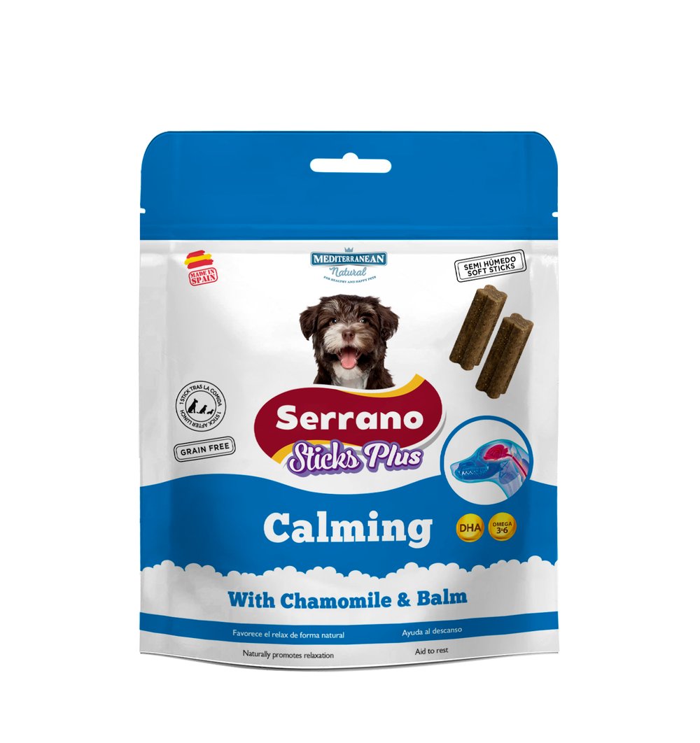 Serrano Sticks Plus | Barritas Calmantes para Perros con Pavo, Salmón y Atún | 110 g