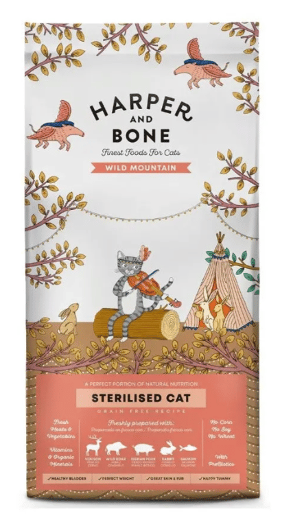 Harper & Bone Cat Sterilised Wild Mountain 5 kg – Pienso Seco para Gatos Esterilizados con Venado, Jabalí, Cerdo, Conejo y Salmón