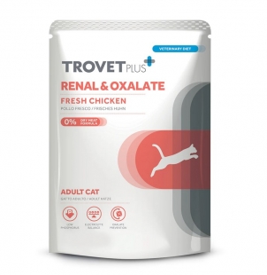 Trovet Plus Renal & Oxalate Cat Pollo – Comida Húmeda para Gatos con Problemas Renales y Cálculos 70 g

