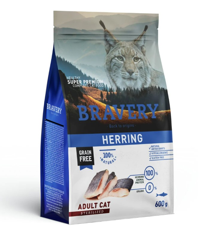 BRAVERY HERRING ADULT CAT STERILIZED 600 GR