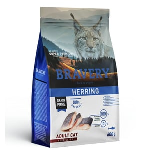 BRAVERY HERRING ADULT CAT STERILIZED 600 GR