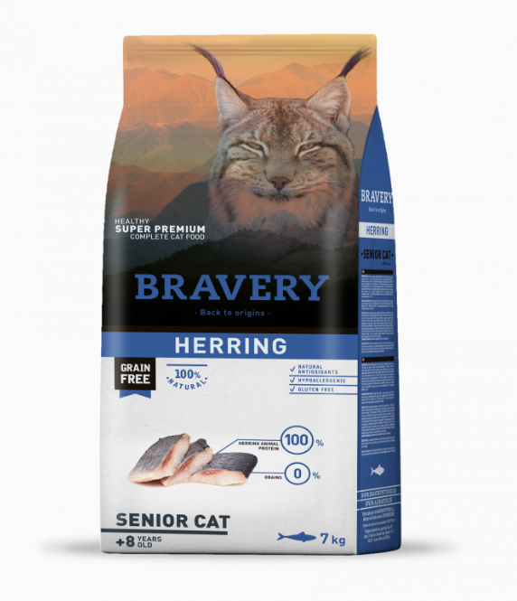 BRAVERY CAT SENIOR HERRING 2 KG