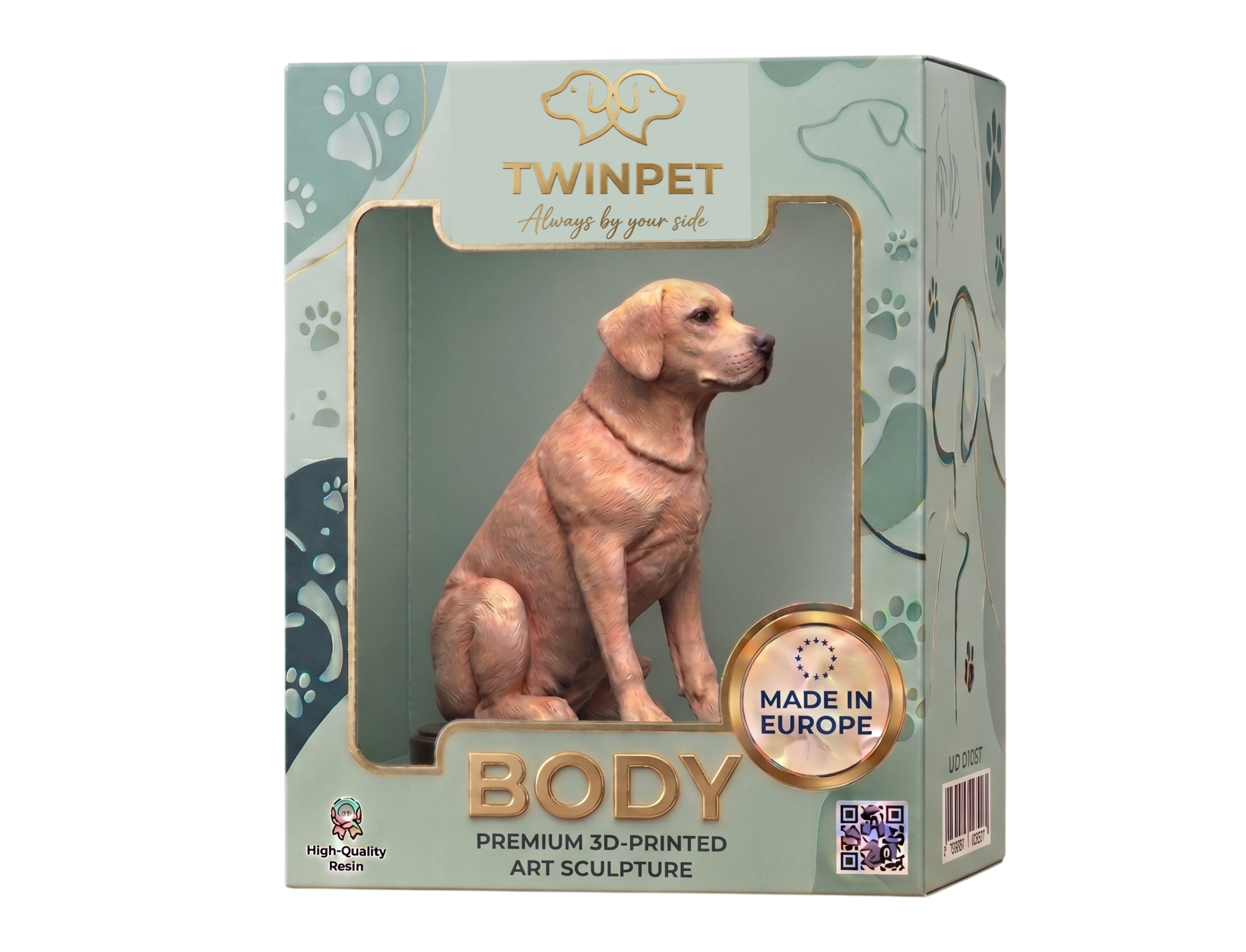 TwinPet® | Escultura 3D Personalizada de tu Mascota en Resina | 15 CM | Base con nombre