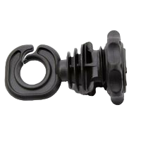 AISLADOR NEGRO ROSCA METAL 8 CM P/HILO