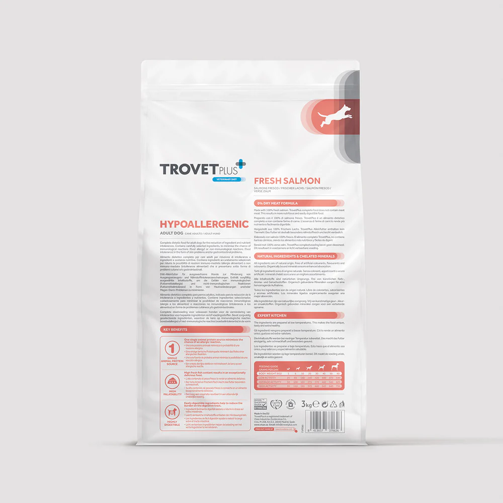 Trovet Plus | Pienso Hipoalergénico Para Perro Adulto | Salmón 3 kg