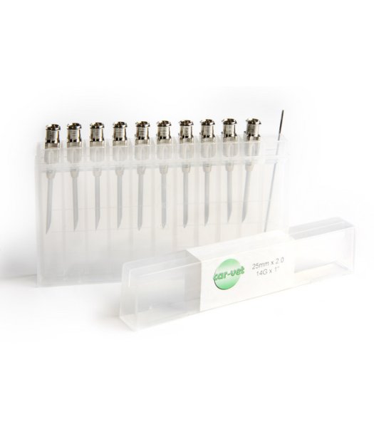 AGUJAS DE ACERO CAR-VET 25X2,0 (BLISTER CON 10 AGUJAS)