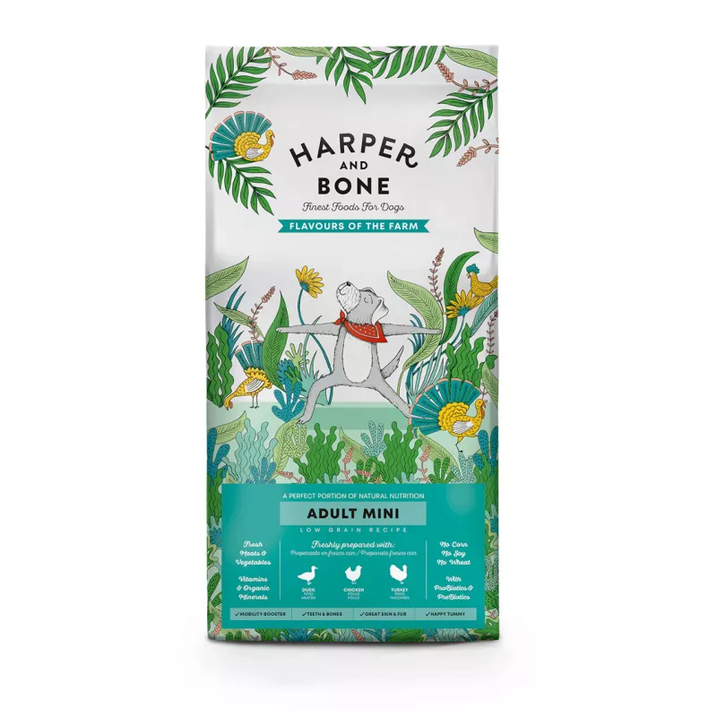 Harper & Bone Adult Mini Flavours Farm – Pienso Natural para Perros Pequeños con Pato, Pollo y Pavo (10 KG)