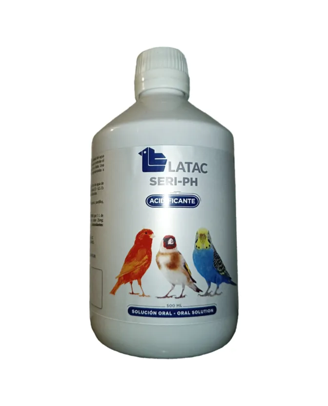 LATAC SERI‑PH 500 ml – Regulador de pH y Aditivo de Agua para Aves Ornamentales