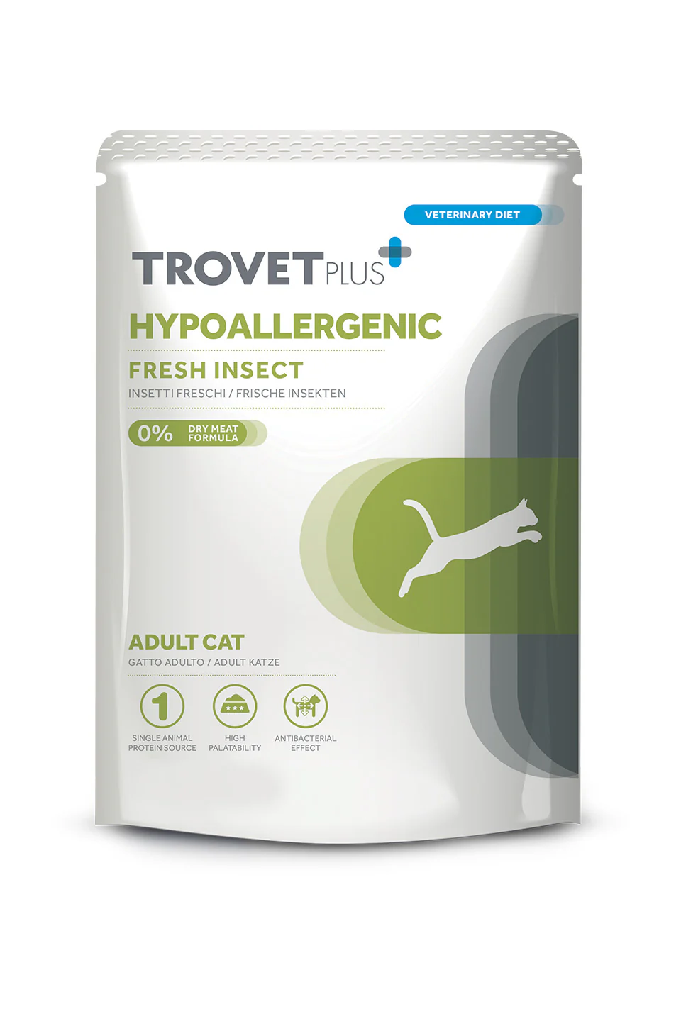 TROVET Pouch Gato Hipoalergénico Insecto – Alimento Húmedo Completo 85g
